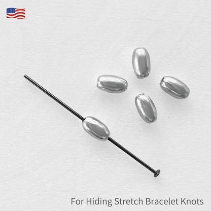 4 x 7mm Sterling Silver Oval Beads - The Bead Mix