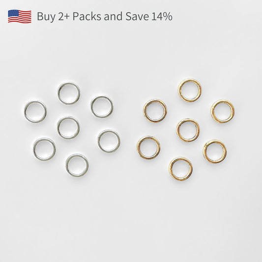 6mm Sterling Silver and Gold - Filled CLOSED Jump Rings - The Bead Mix