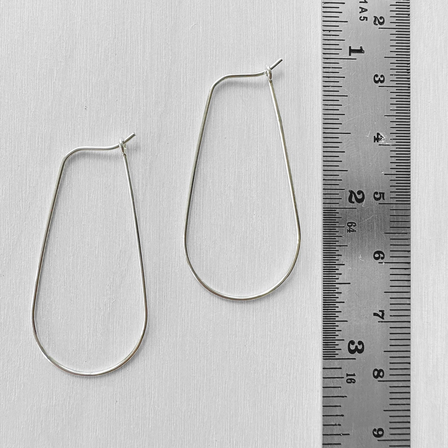 Sterling Silver Teardrop Beading Hoops, 5 Pairs - The Bead Mix