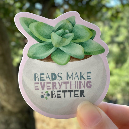 Vinyl Beading Sticker - Beads Make Everything Better - The Bead Mix